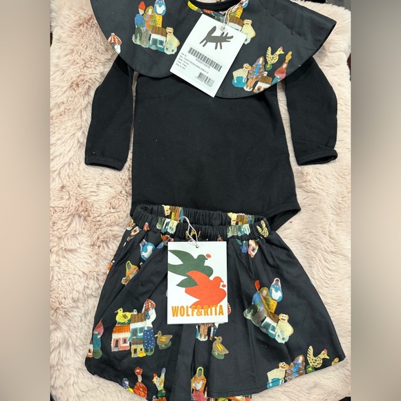 WOLF AND RITA 'TALES OF THE LAND AND SEA' AURORA  BABY BODYSUIT SET - Picture 14 of 15